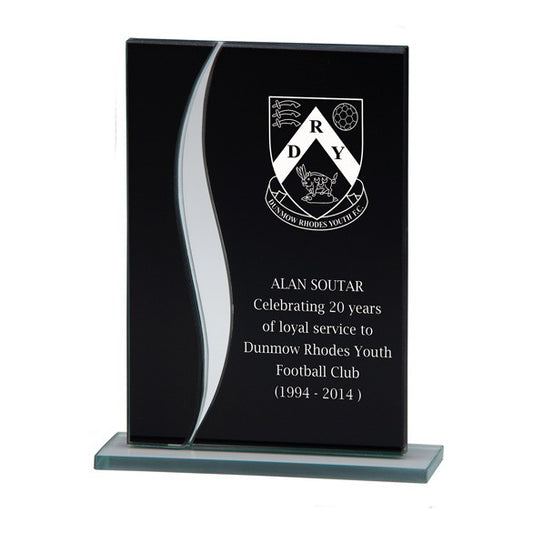 Spirit Mirror Glass Award Black & Silver (3 Sizes to choose from)